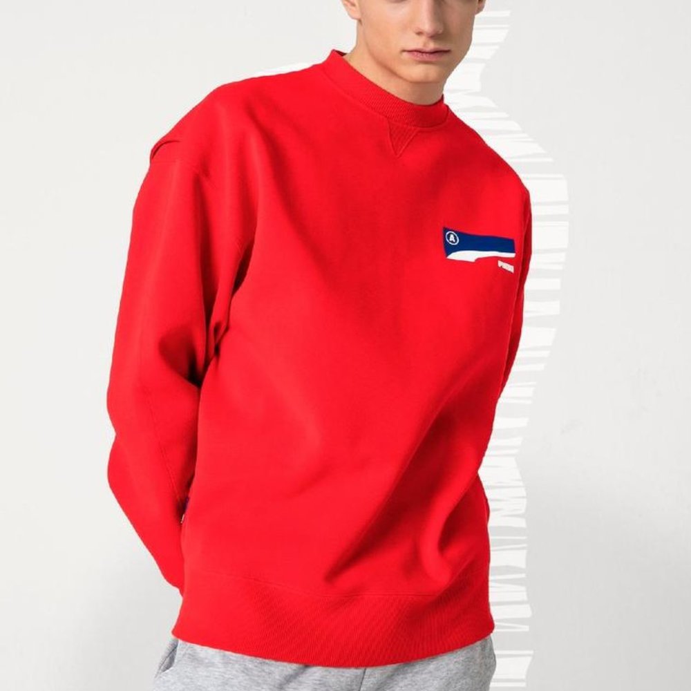 Puma x Ader Error - 2019 S/S Red Crewneck Sweatshirt (Unisex)